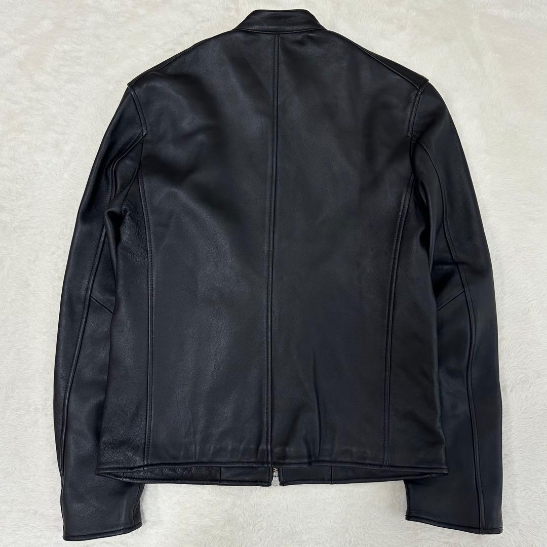 美品✨ナノユニバース　ライダースジャケット　シングル　羊革　レザー　ブラック　L