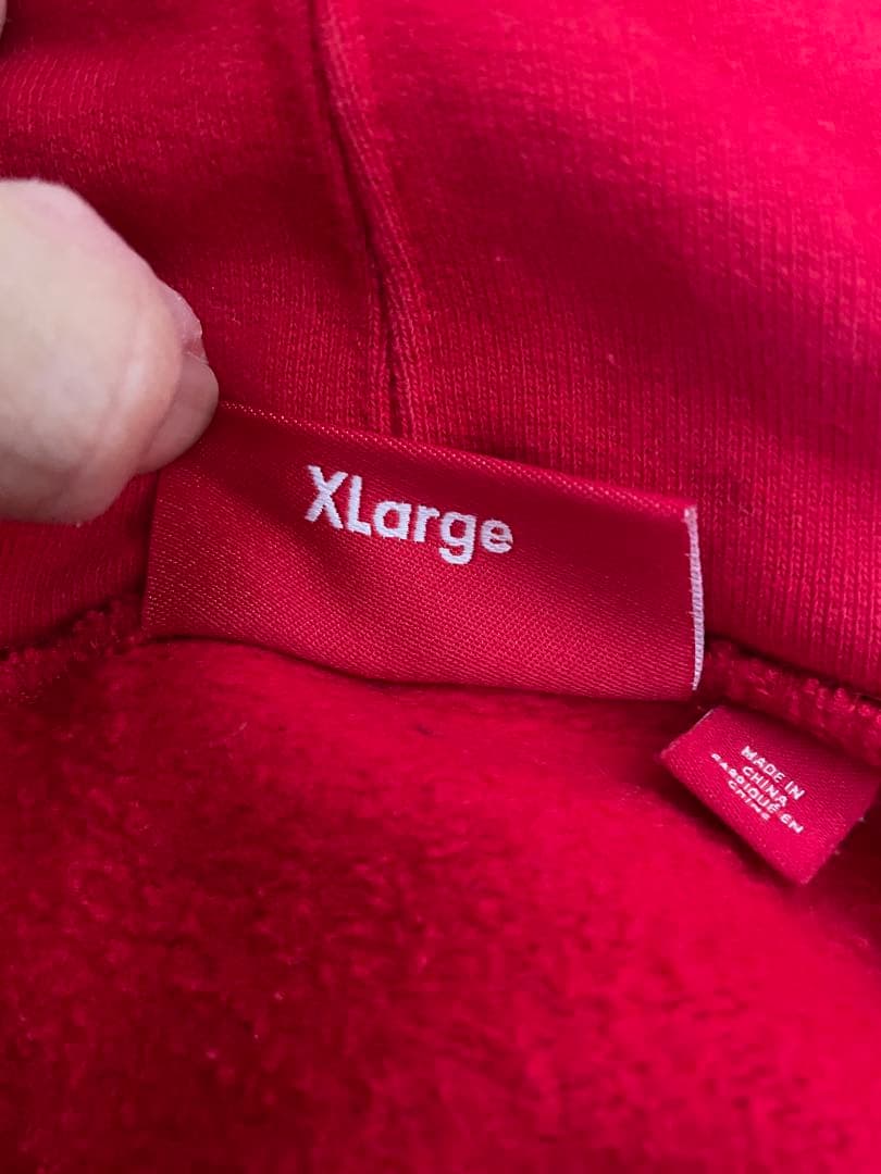 supreme_フーディー_レッド