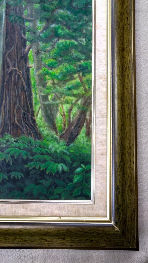 絵画「出羽三山参道」油彩画 油絵 風景画 原画 Ｆ10