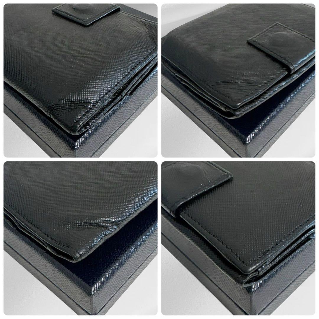 極美品✨PRADA プラダ 三つ折り財布 サフィアーノ ブラック 黒