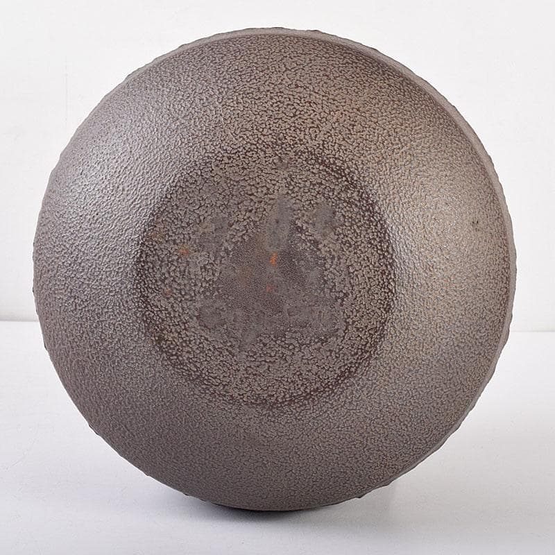 人間国宝　釜師　高橋敬典作　利休好　尻張釜　共布　共箱　M　R7757C