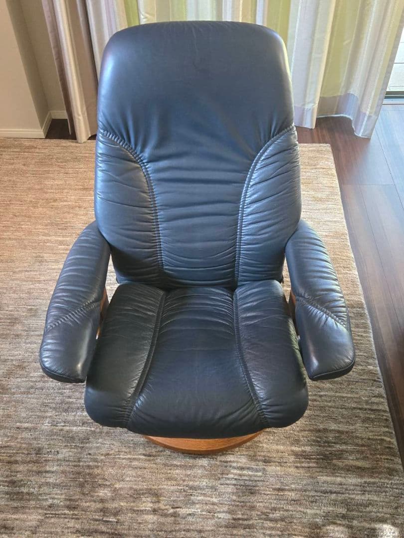 【セット販売】エコーネス　 レザー リクライニングチェア　①チェア