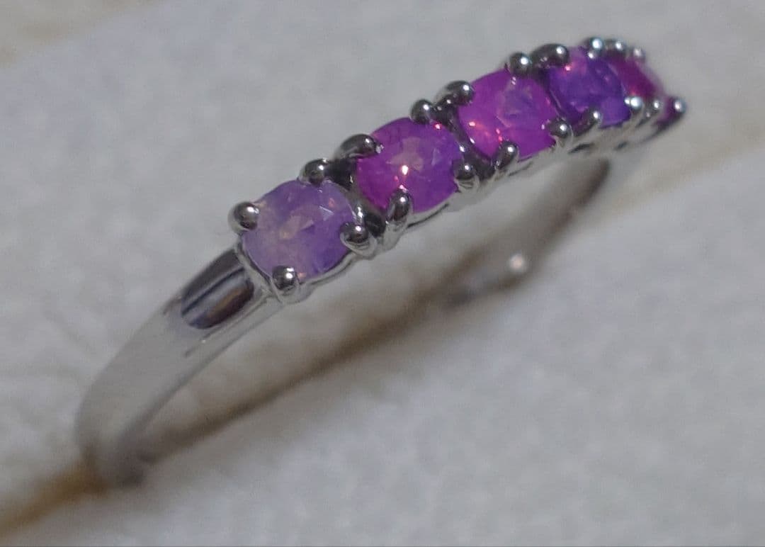 ネココネコ☆【Xmas︎!お値下げ】シルキーサファイア プラチナ リング