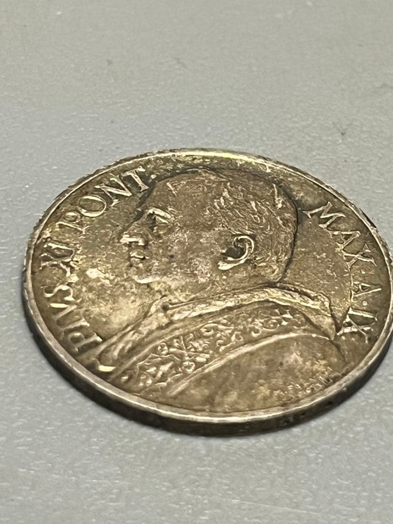 1930年 バチカン 5リラ 銀貨 ピオ6世 フィレンツェ購入 イタリア