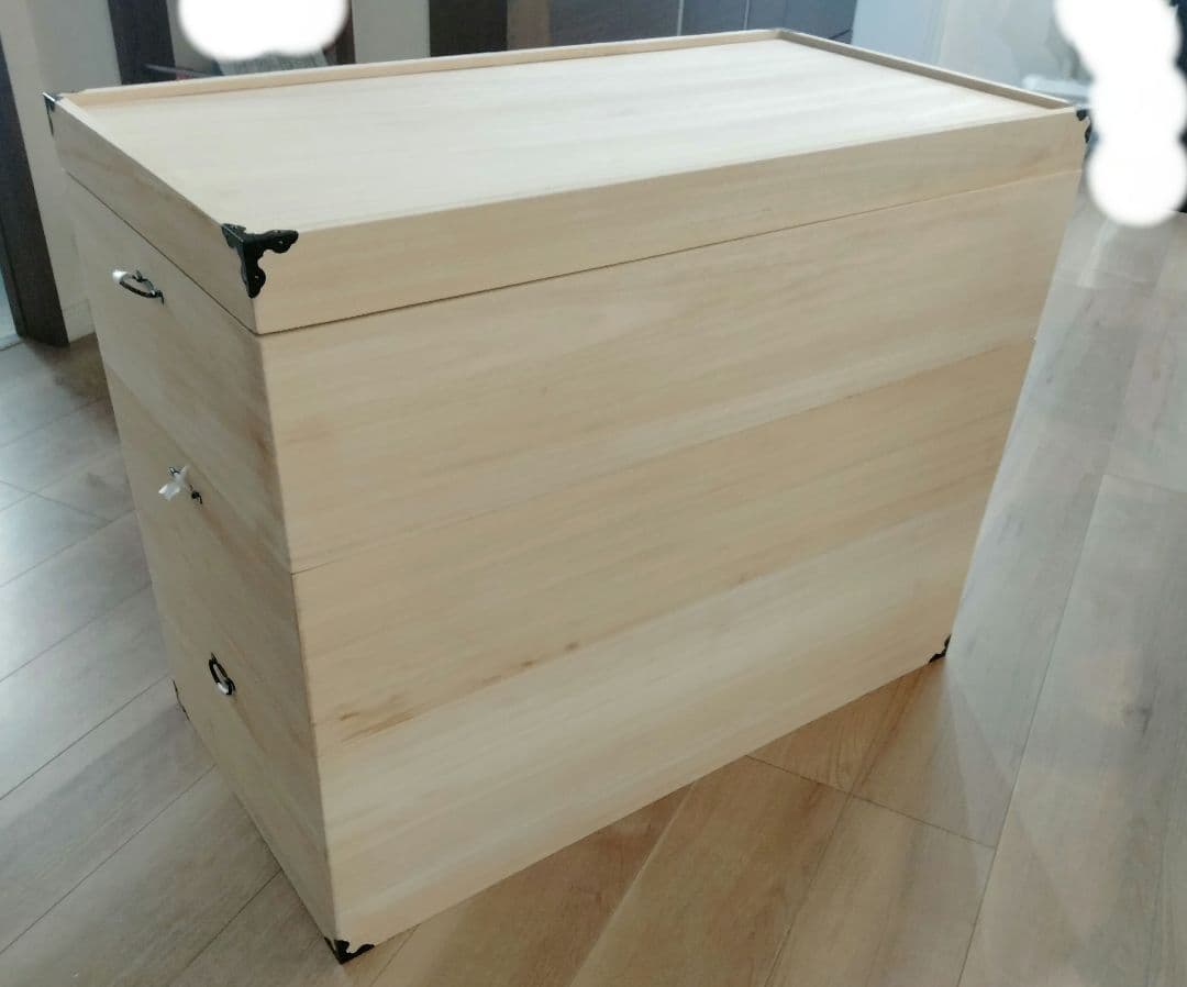 桐箱　木製収納ボックス 3段 スタッキング可能