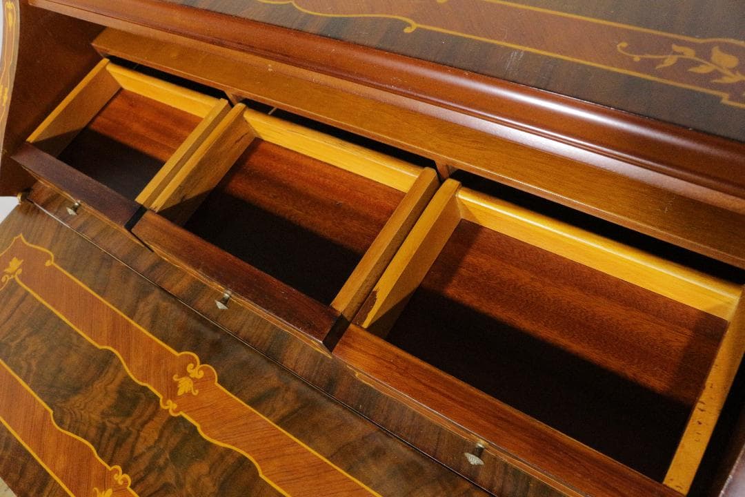 イタリア★ライティングビューロー★象嵌★ネコ脚★クラシック家具★