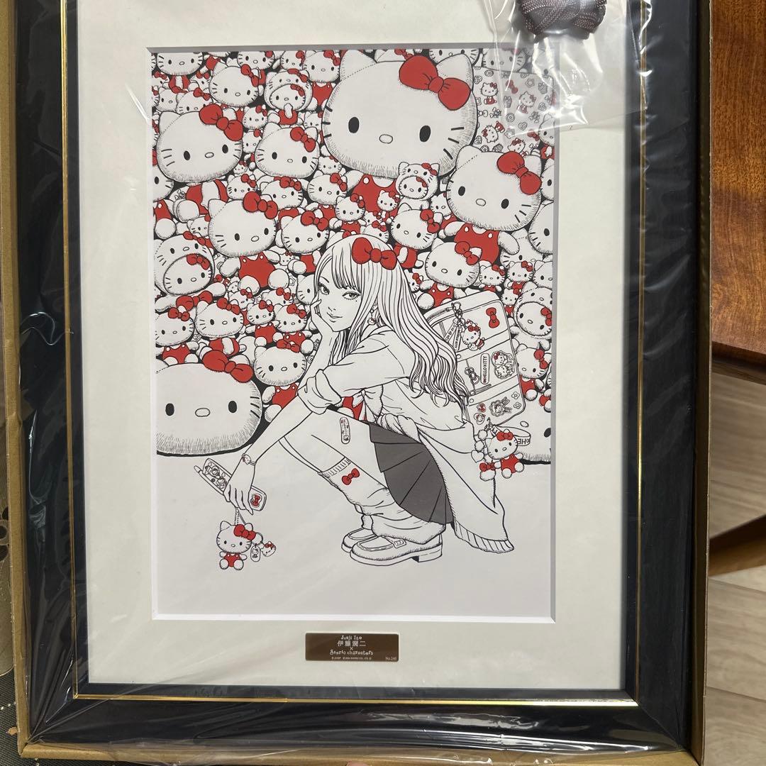 伊藤潤二×サンリオキャラクターズ 複製原画 ギャル富江×ハローキティ