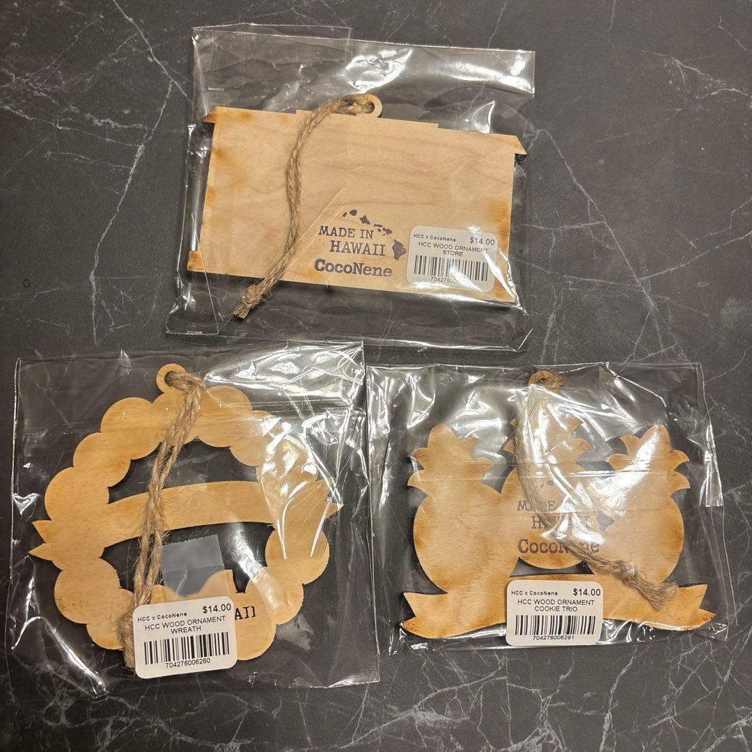 ホノルルクッキー　ウッド　オーナメント　ウッドオーナメント　リース　クリスマス