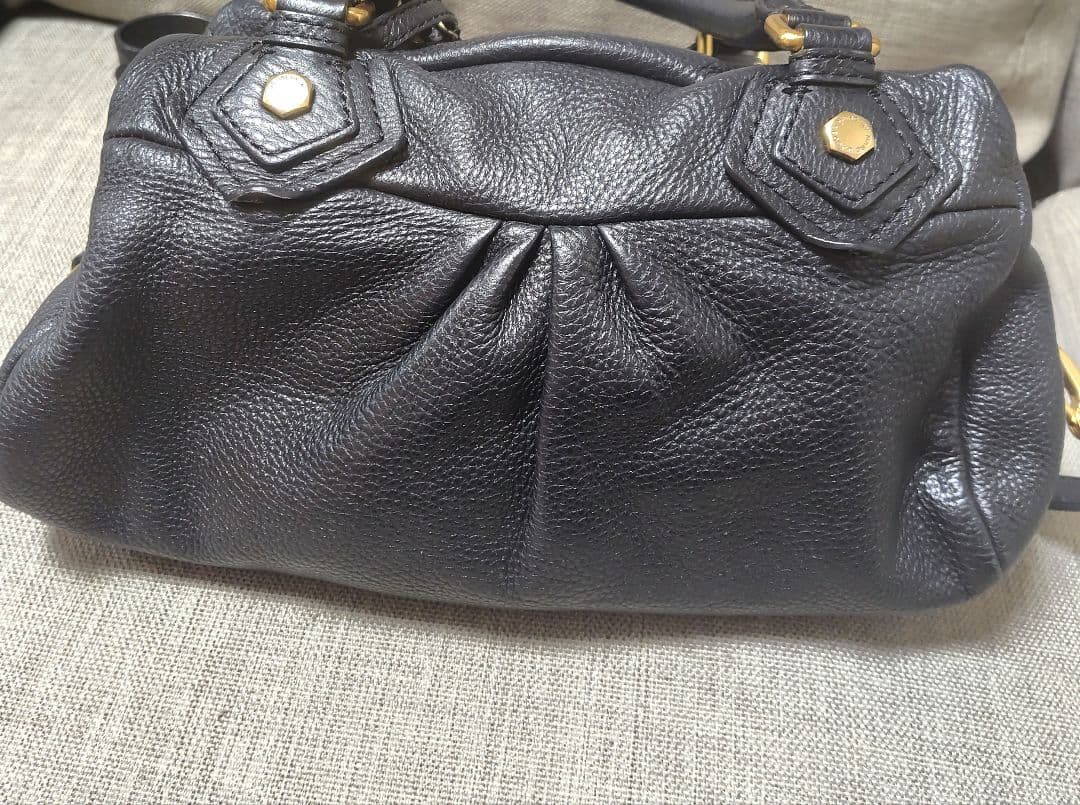 マークジェイコブス レザー シボ革 ゴールド金具 ハンドバッグ 黒y2k