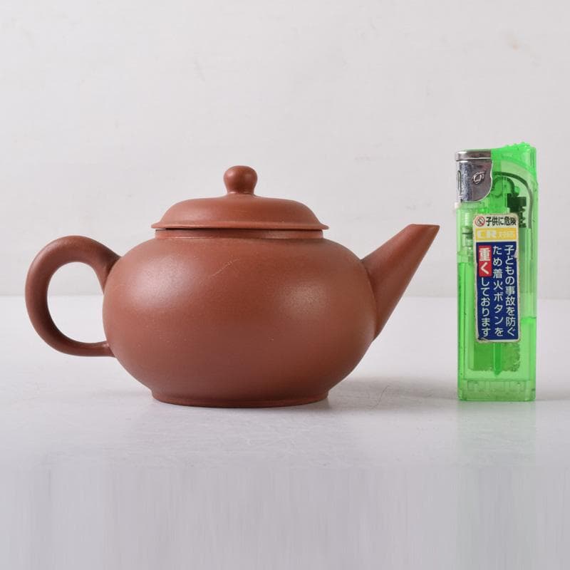 中国　紫砂　朱泥　急須　茶壷　在銘　C　7534