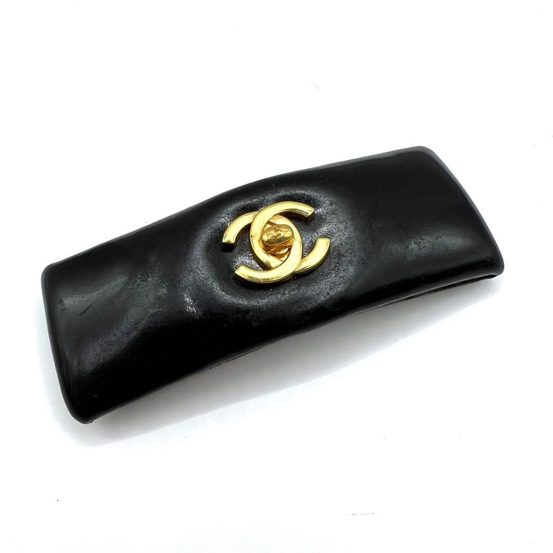【極美品】シャネル バレッタ ココマーク ターンロック ゴールド金具