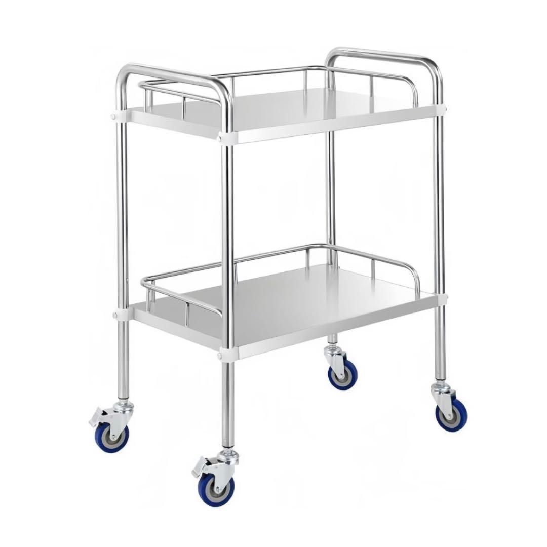 サービスワゴン キッチンワゴン ステンレス キャスター ストッパー付 2段 収納
