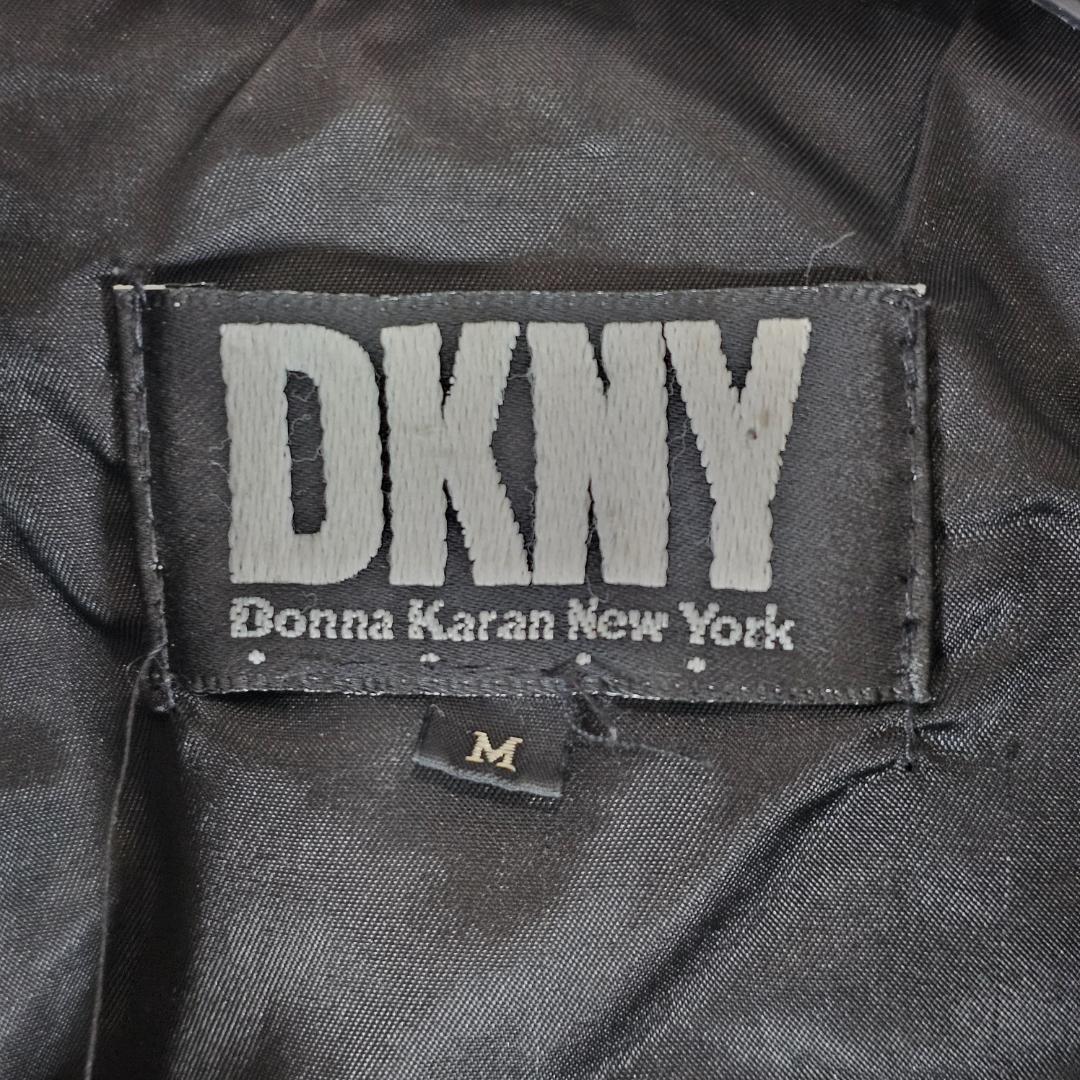 DKNY ライダース レザーベスト 黒 M ドナキャラン ニューヨーク