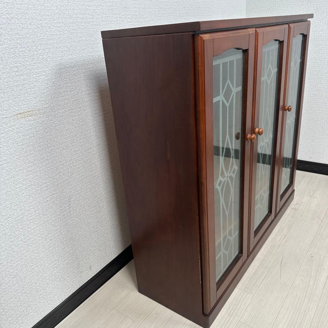 日昇 キャビネット サイドボード リビング収納 ガラス扉 iso※