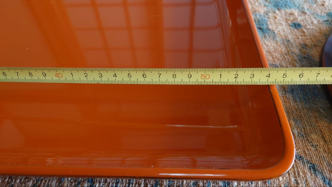 輪島塗洗朱面取研出運び盆一組