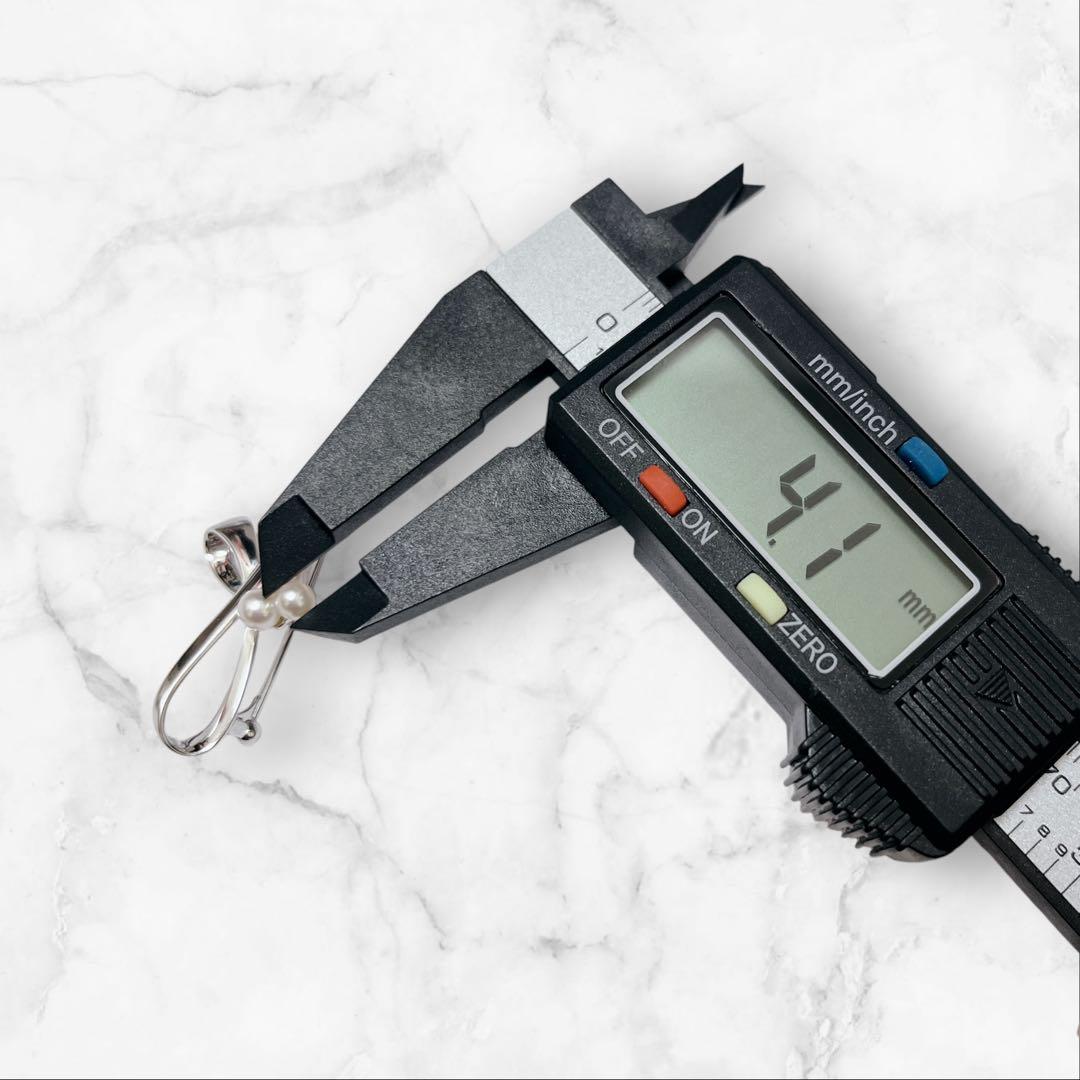 【未使用】MIKIMOTO パールブローチ あこや真珠 リボンモチーフ 刻印あり