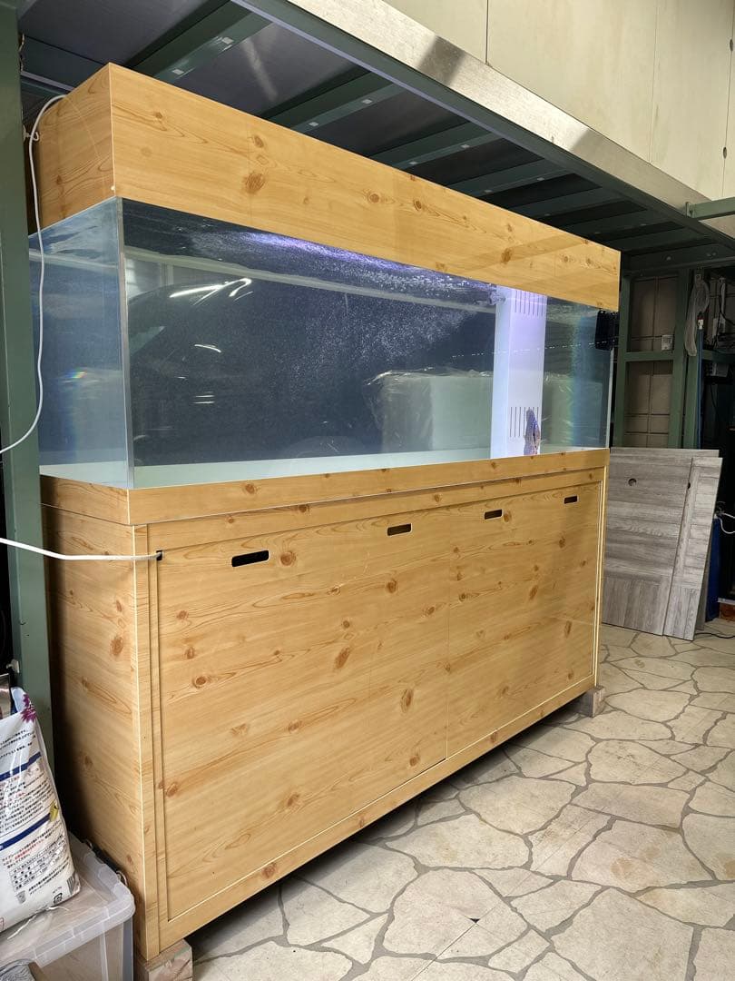 [引き取り限定] 大型水槽 木製キャビネット セット