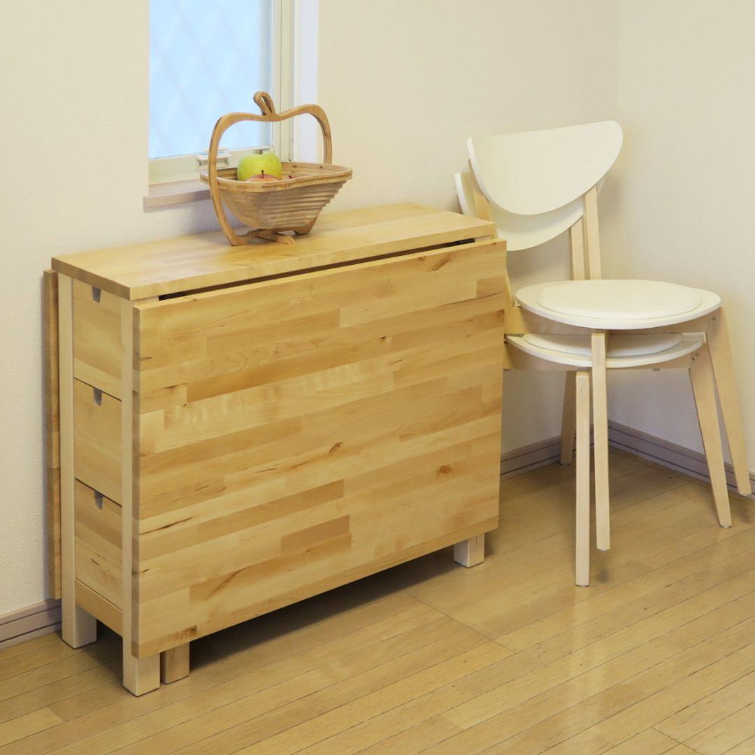 IKEA新品5.5万円の折りたたみ式ダイニングテーブル 引き出し付き