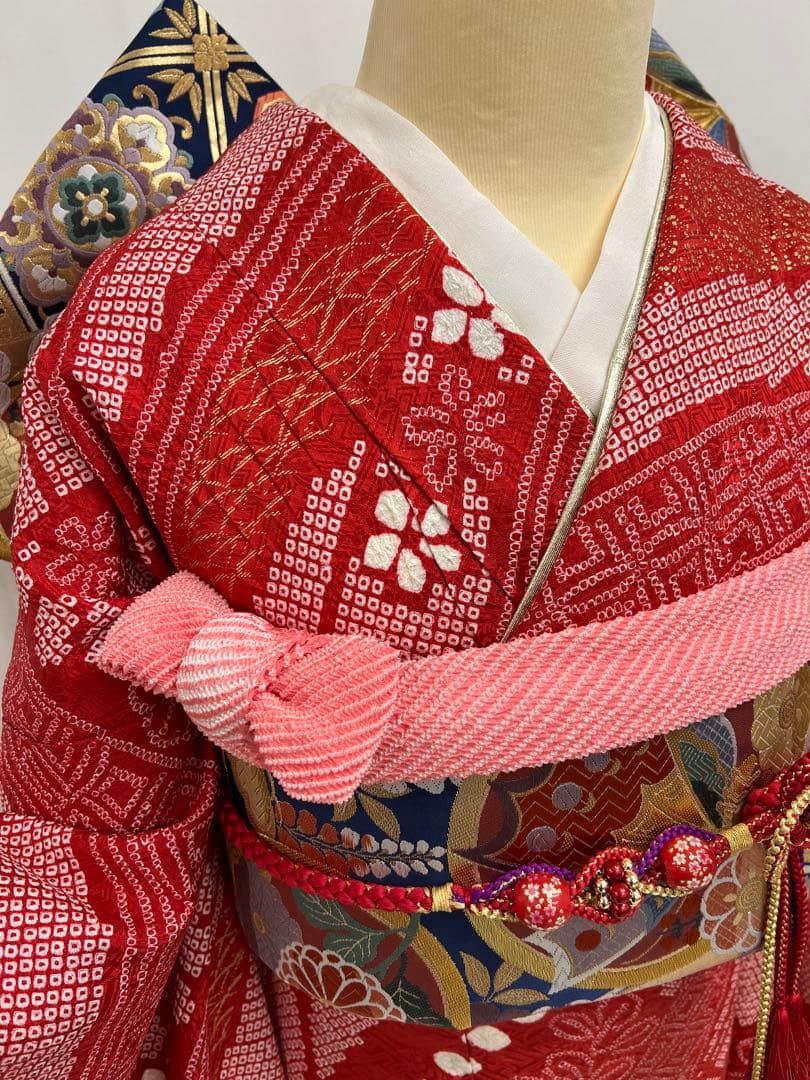 総絞り　振り袖　フルセット　別誂長襦袢付　金彩加工　そごう　成人式　633