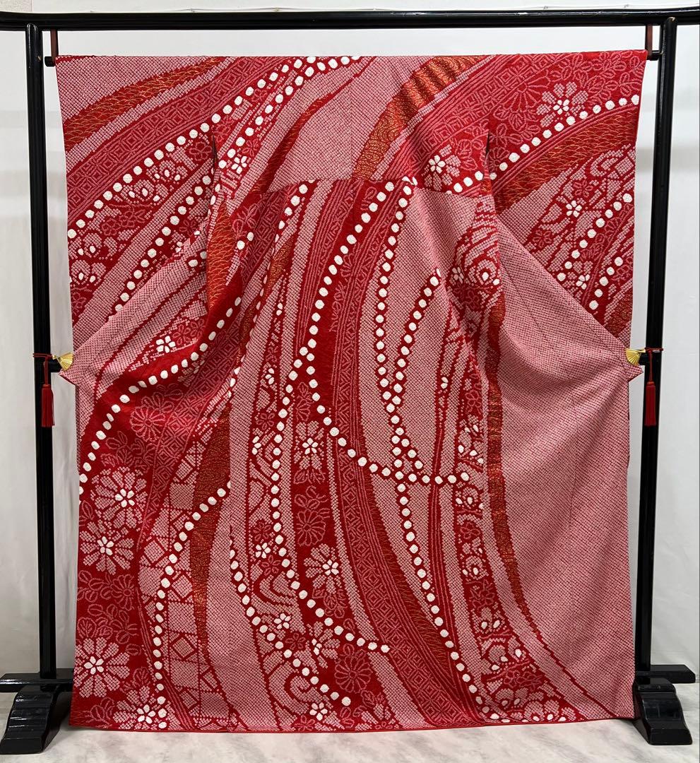 総絞り　振り袖　フルセット　別誂長襦袢付　金彩加工　そごう　成人式　633