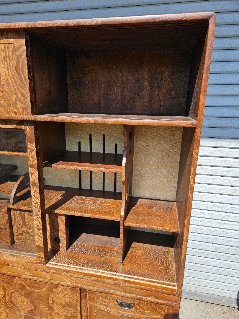 美しい杢目の茶箪笥 桐 水屋箪笥 木製 和家具 和モダン 昭和レトロ 古民家