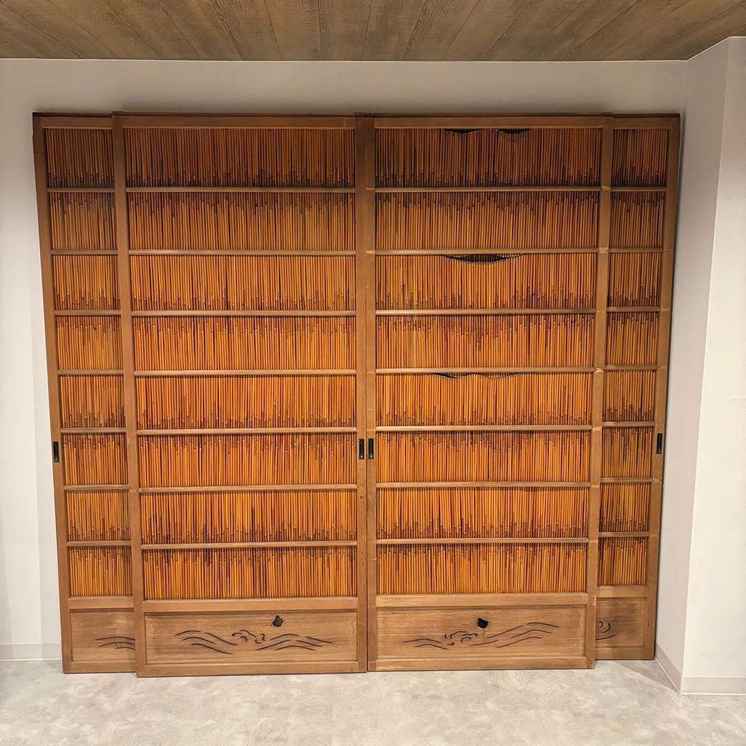 古い建具 1枚 簾戸 すど 葦戸よしど 夏障子 御簾戸 4/4