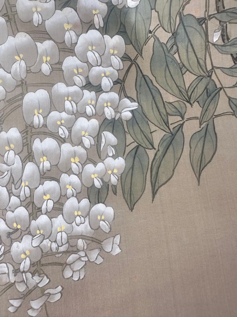 中堂精品 白い花の掛軸