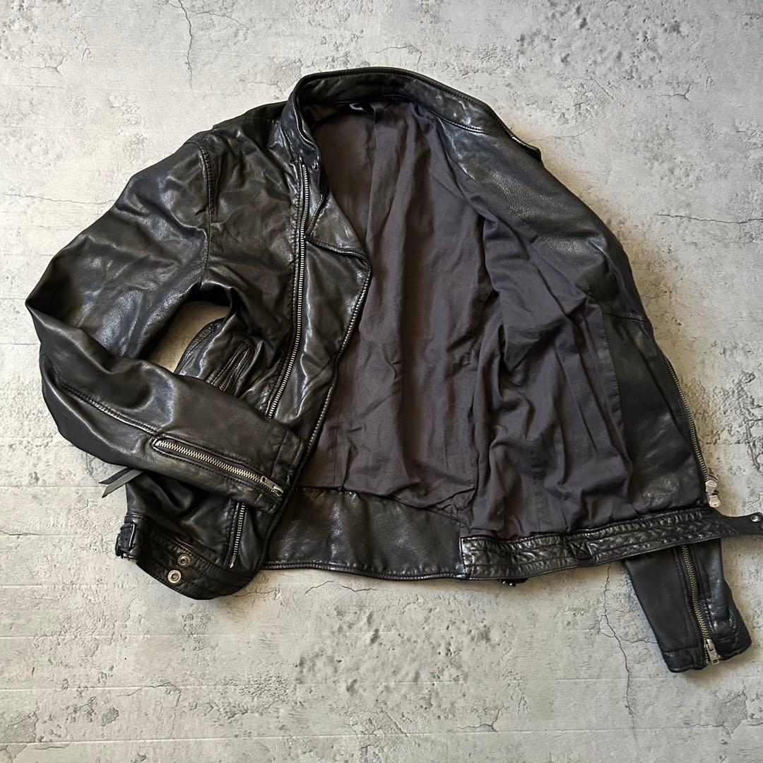 美品 The Beams シングル ライダース レザー ジャケット やぎ革