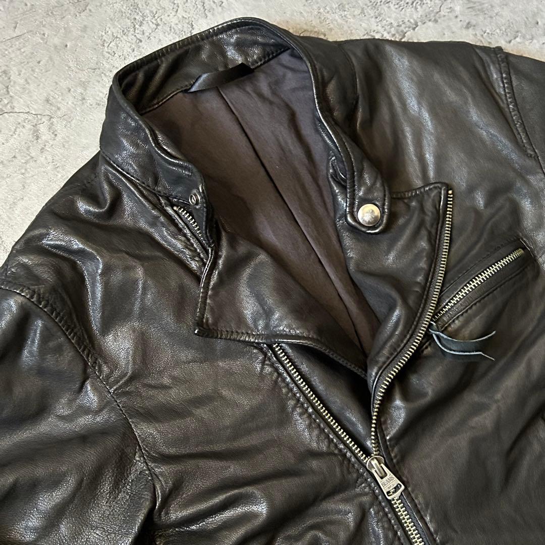 美品 The Beams シングル ライダース レザー ジャケット やぎ革