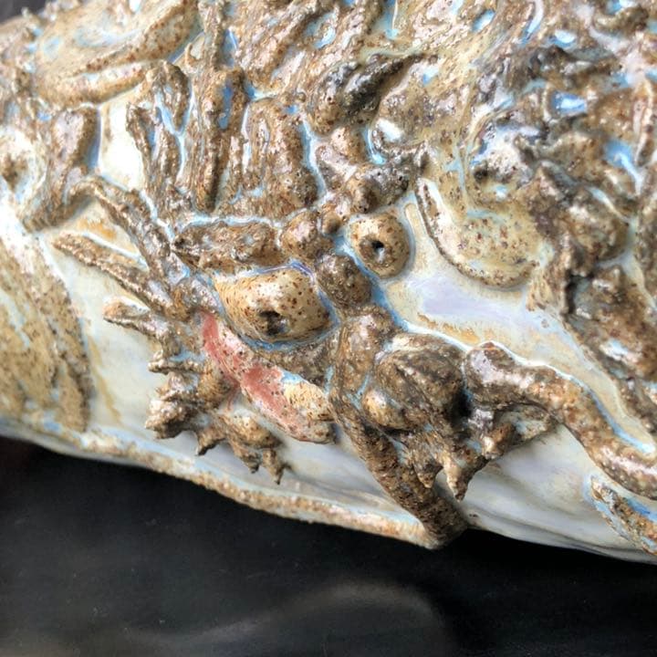 人間国宝級◆蔵から凄い龍が舞う壺が出てきた、壺、花瓶、花道具、茶道具