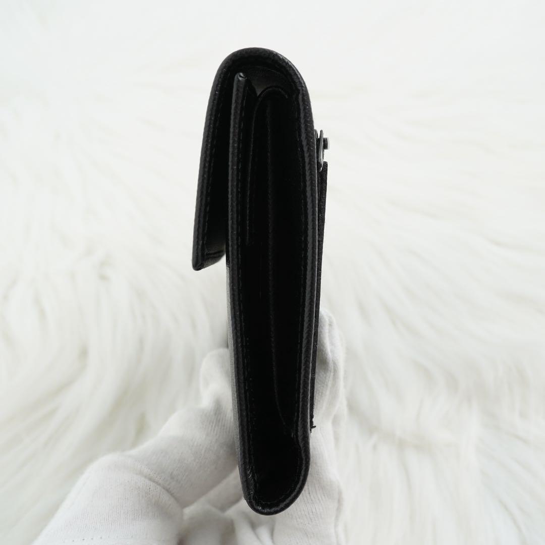 新品同様/未使用級　箱付き　PRADA プラダ　三つ折り財布　サフィアーノ　黒