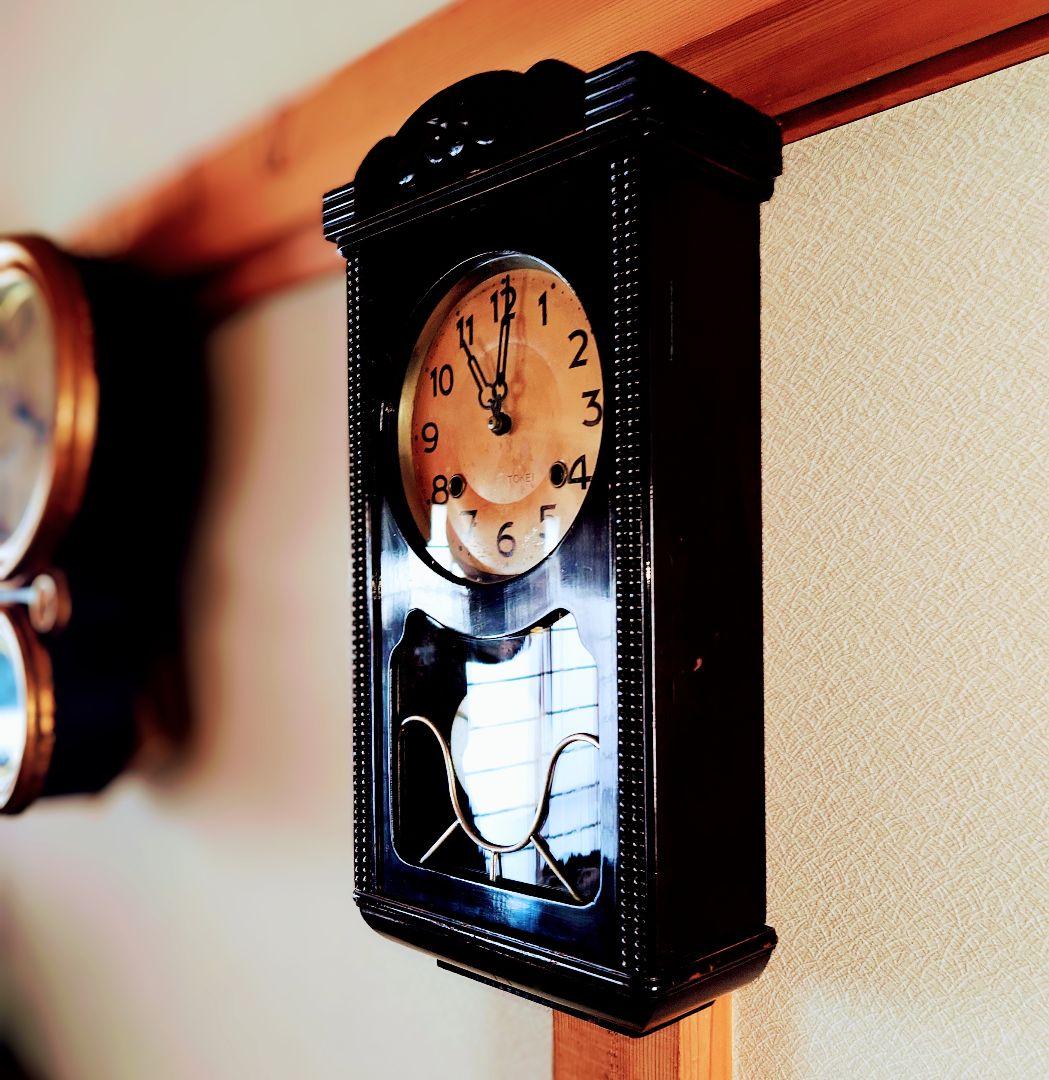 〈完動・美品〉尾張時計地球馬印　宮型ゼンマイ振り子時計 古時計　ボンボン時計