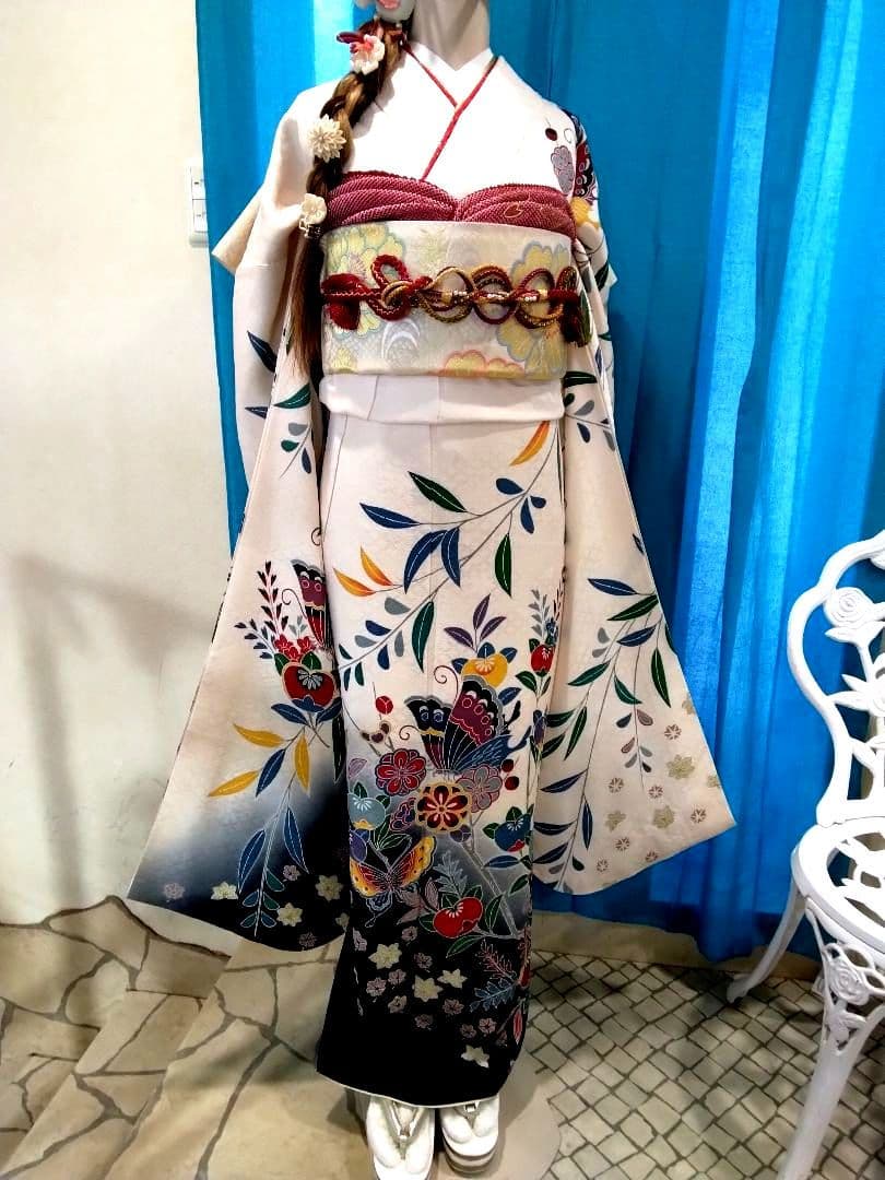 振袖フルセット、正絹振袖成人式、重ね衿、帯揚げ帯締め、西陣袋帯、襦袢