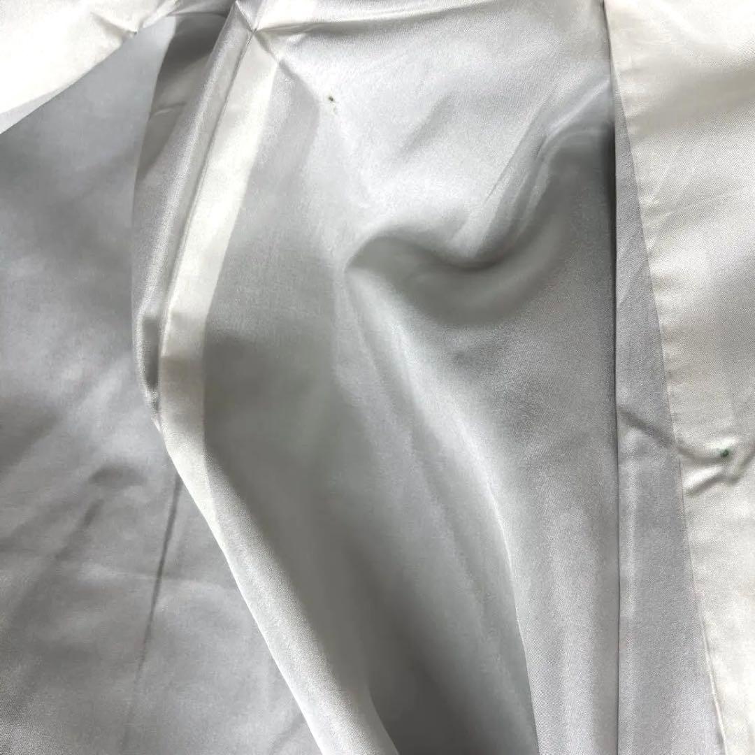 付け下げ　染大島紬　刺繍　葡萄　蔦　黒地　紋無し　着物　093a d