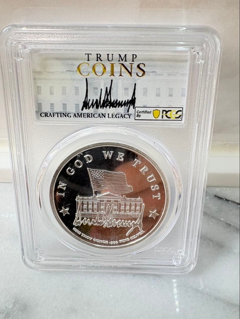 ①超激レア 2024年 ドナルドトランプ 大統領当選記念硬貨 1オンス 純銀