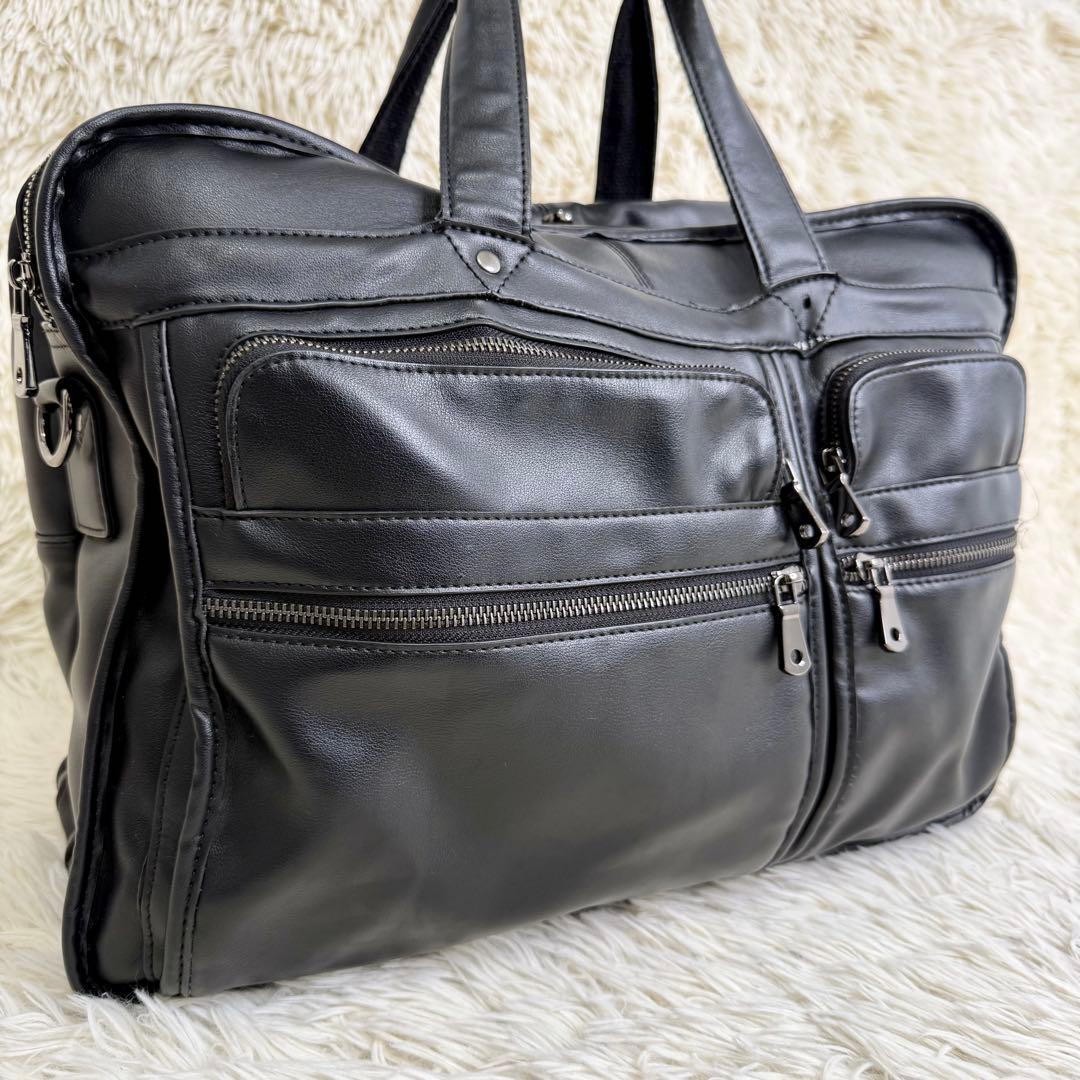 POLARE ORIGINAL 本革 ビジネスバッグ 17インチPC 黒