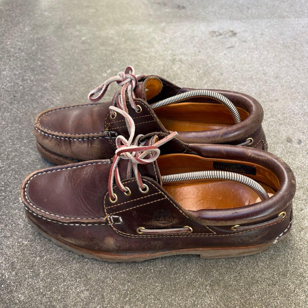 ティンバーランド モカシン デッキシューズ 革靴 3アイ ブラウン
