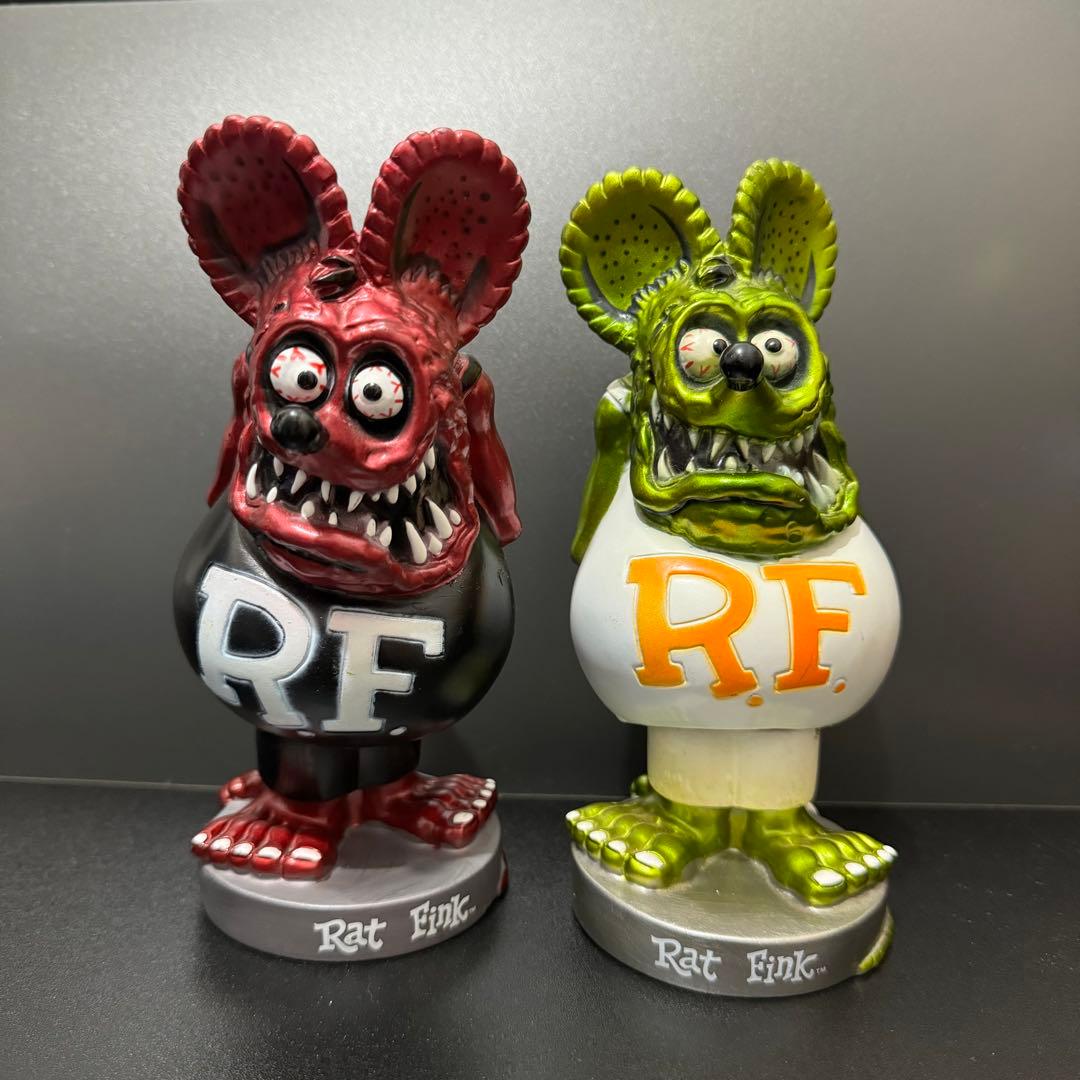 『希少限定1500体』ラットフィンク ボビングヘッド　メタリックグリーン　ピンク