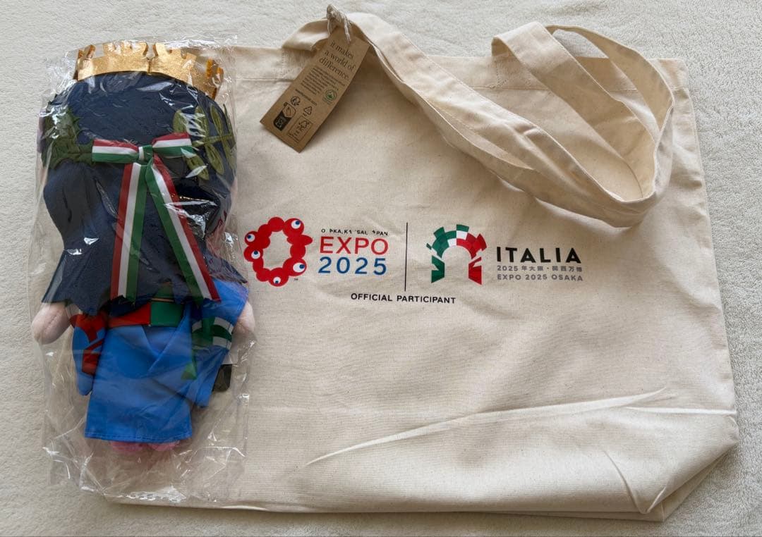 イタリアちゃん　イタリア館マスコット　ぬいぐるみ　トートバッグ　万博　Expo