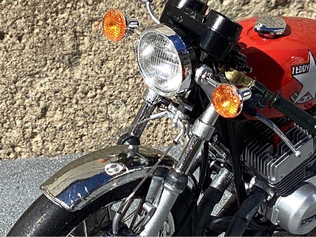 バイクプラモデル　族車　1/12 KH400改、GS1000(完成品)