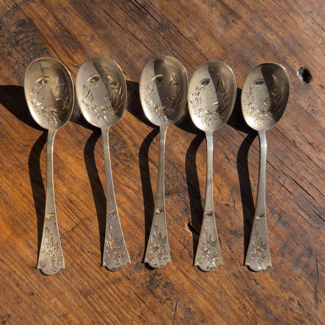 ドイツアンティーク　スプーン5本セット