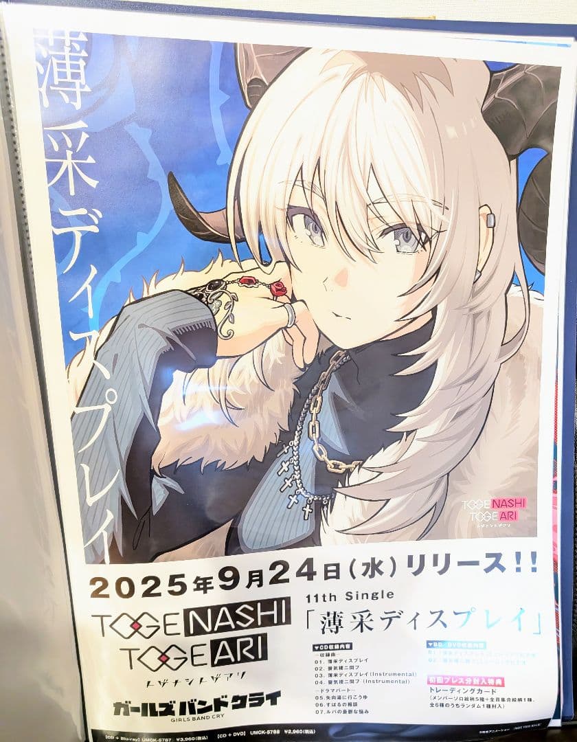 トゲナシトゲアリ 薄采ディスプレイ B2販促ポスター ガールズバンドクライ