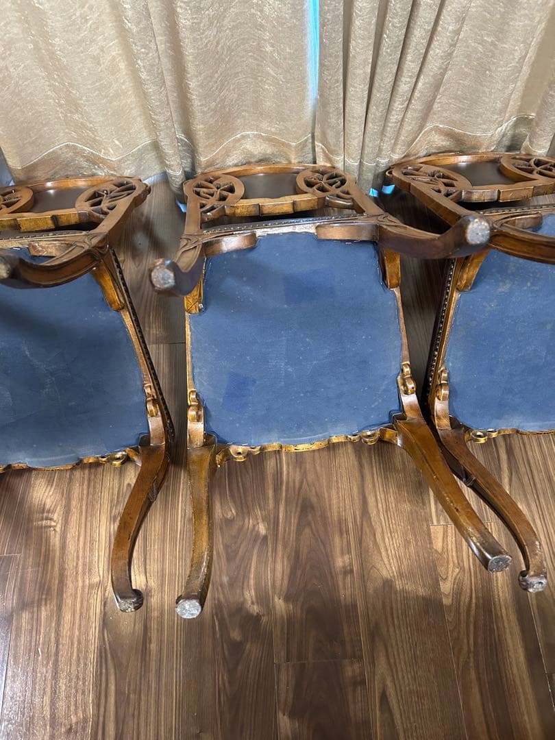 Medea アールヌーボー風 木製椅子 ブラウン4脚