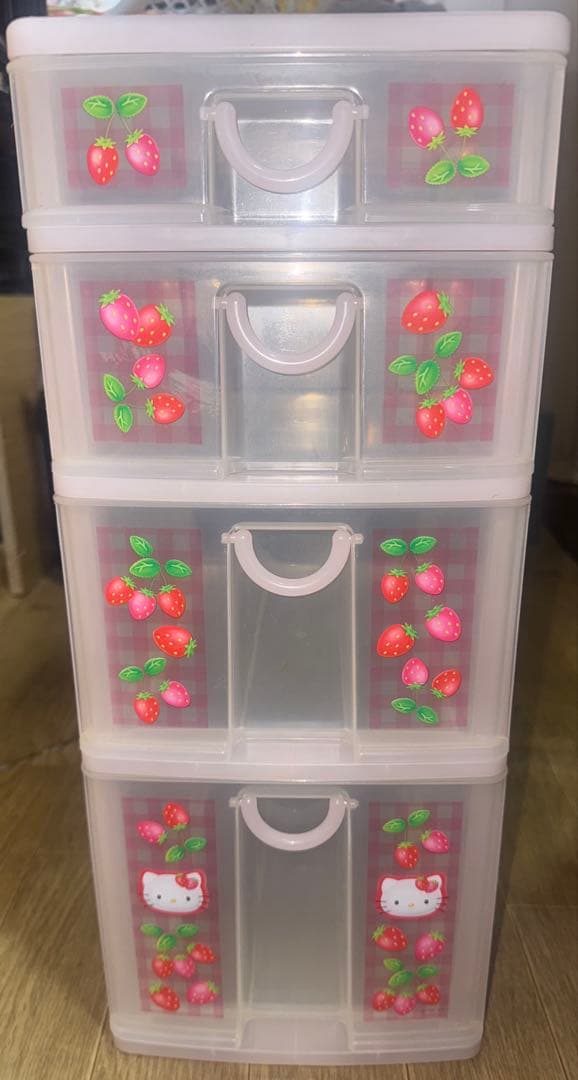 希少　ハローキティ 収納ボックス ４段 サンリオ　いちごキティ 1999年