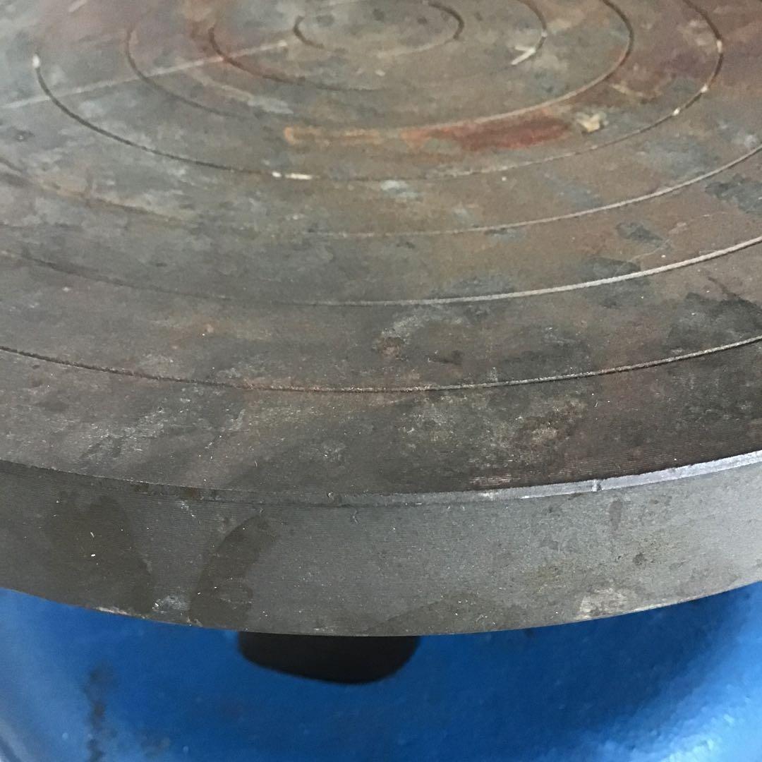 茶道具　鉄製　廻転台　炉の灰用摺鉢回転台　サビ有り　配送用箱　S1045KD
