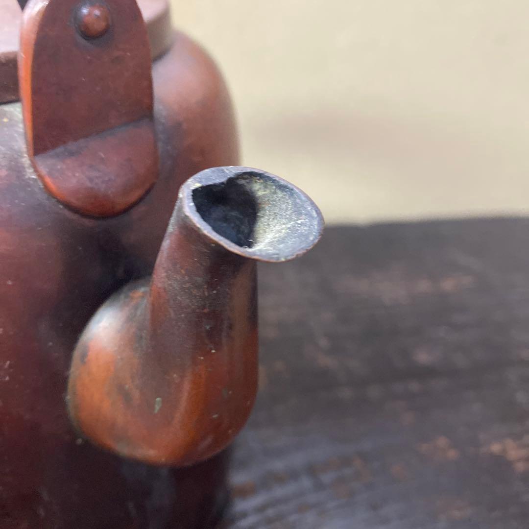 銅製 筒形やかん25cm17cm