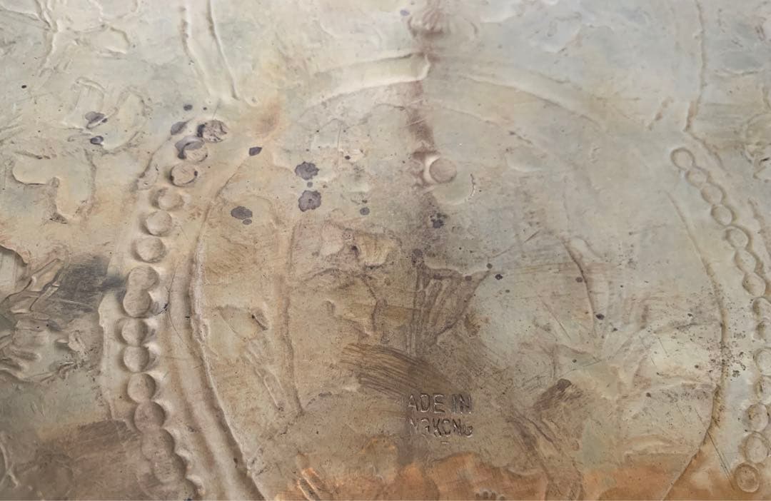 希少　ペルシャ風　鉄造彫金皿　伝統工芸　アンティーク