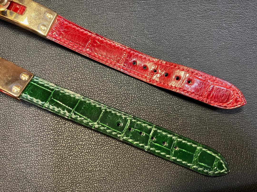 美品 HERMES エルメス ケリーウォッチ ベルト 2本まとめ クロコダイル