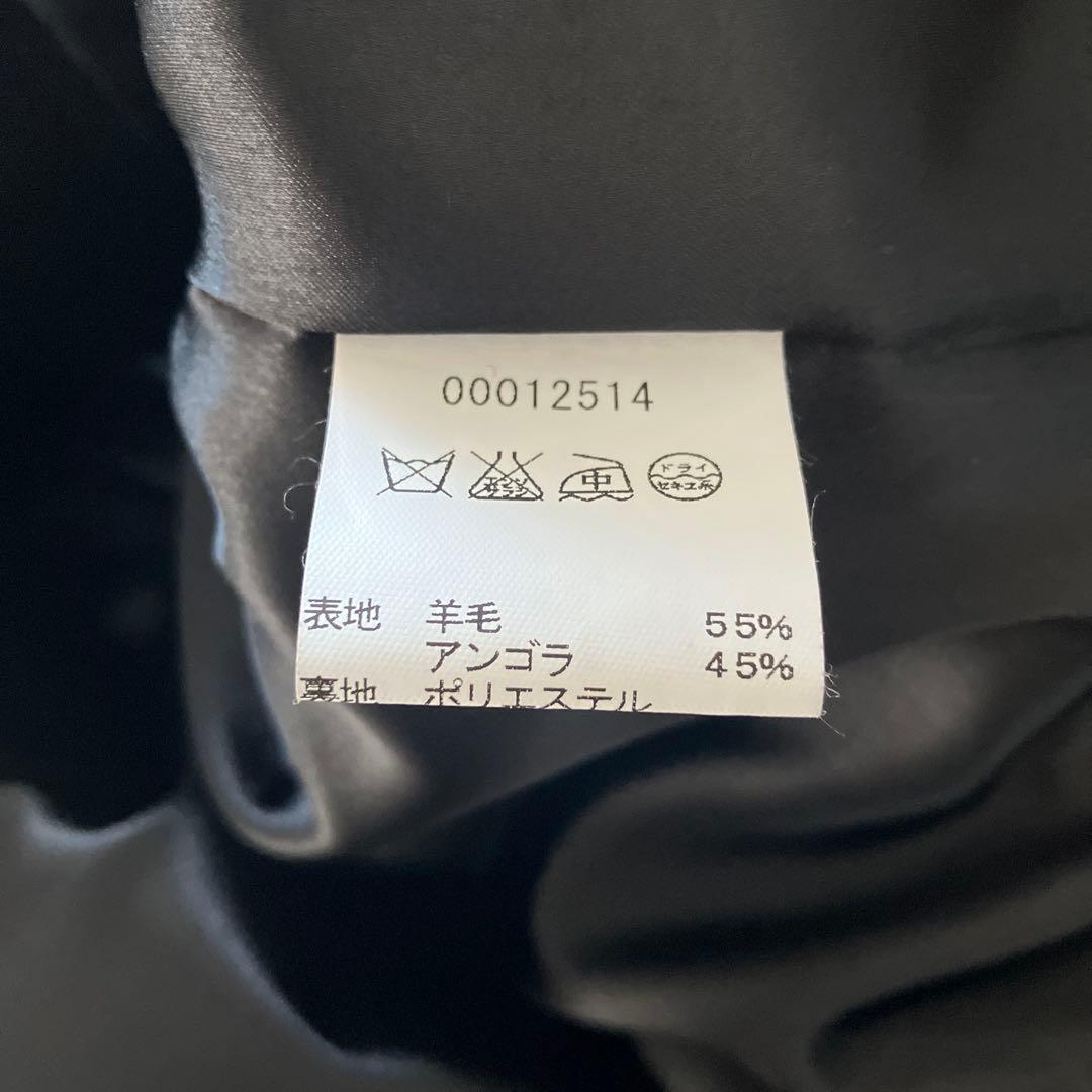 agnes b. アニエスベー 日本製 ウール×アンゴラ チェスターコート 黒