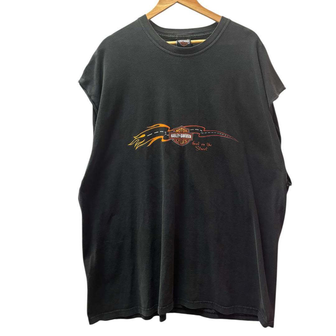 USA ハーレーダビッドソン　タンクトップ　フェード　古着　ストリート　ブラック